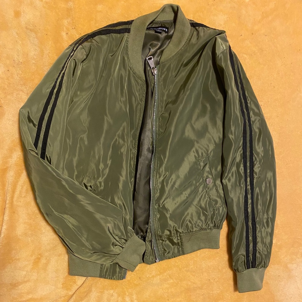 Olive bomber jacket